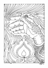 paginas-para-colorir mão sobre a chama