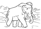Página para colorir mamute 