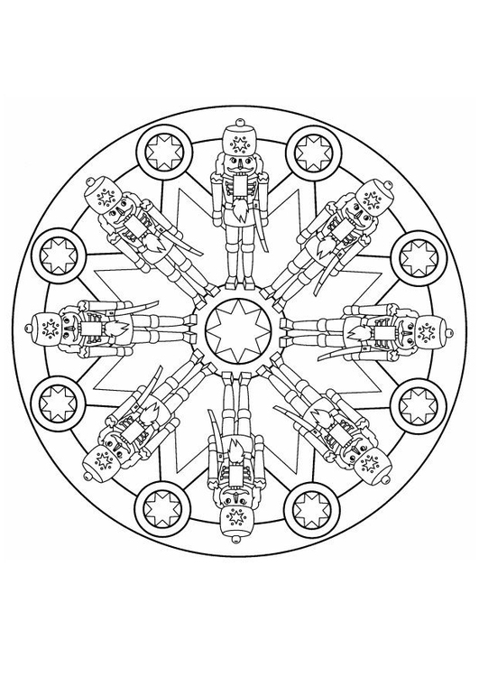 Página para colorir mandala de Natal