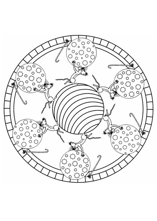 Página para colorir mandala de Natal