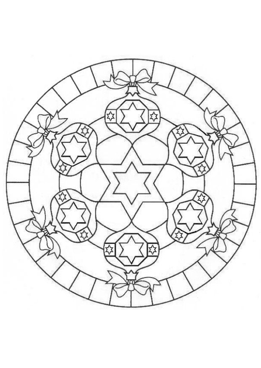 Página para colorir mandala de Natal