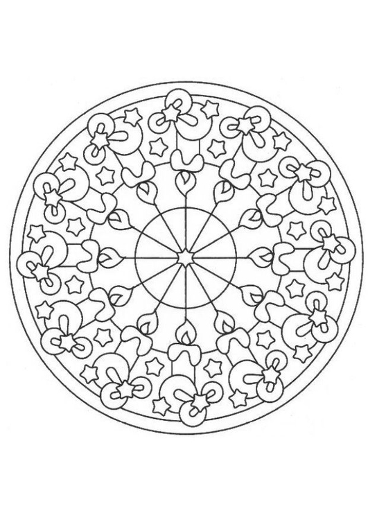 Página para colorir mandala de Natal