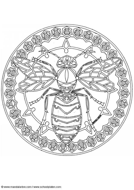 Página para colorir mandala de vespa 