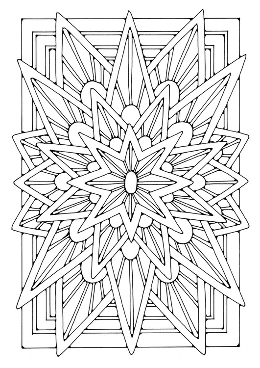 Página para colorir mandala - estrela