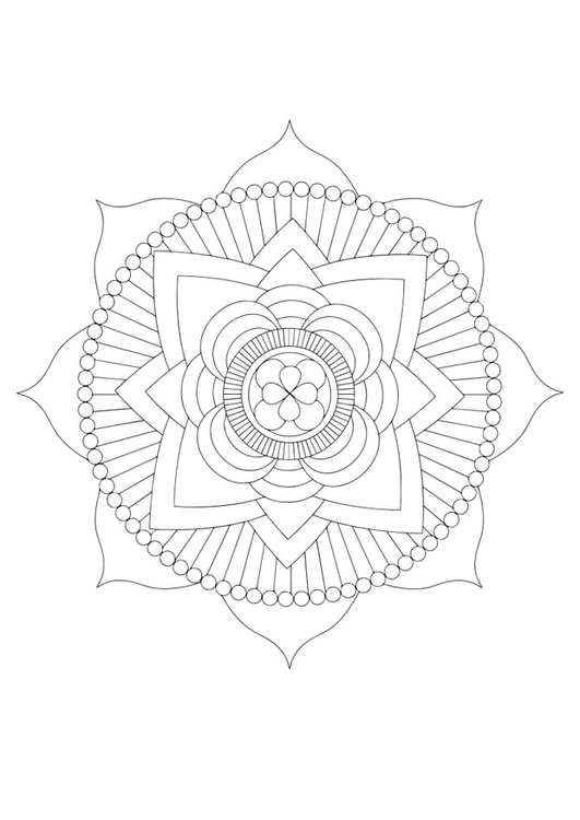 Página para colorir mandala - lÃ³tus