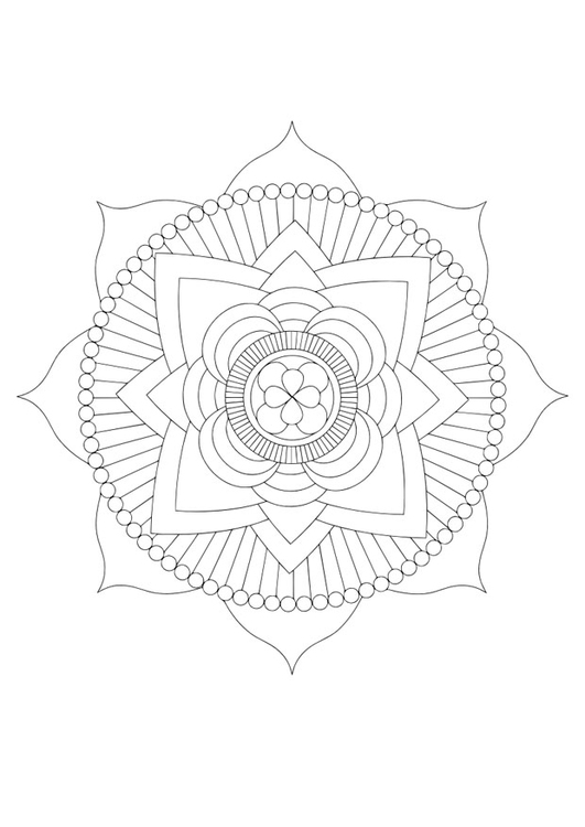 Página para colorir mandala - lÃ³tus