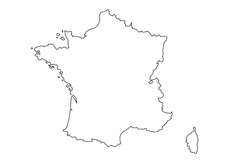 Página para colorir mapa da FranÃ§a