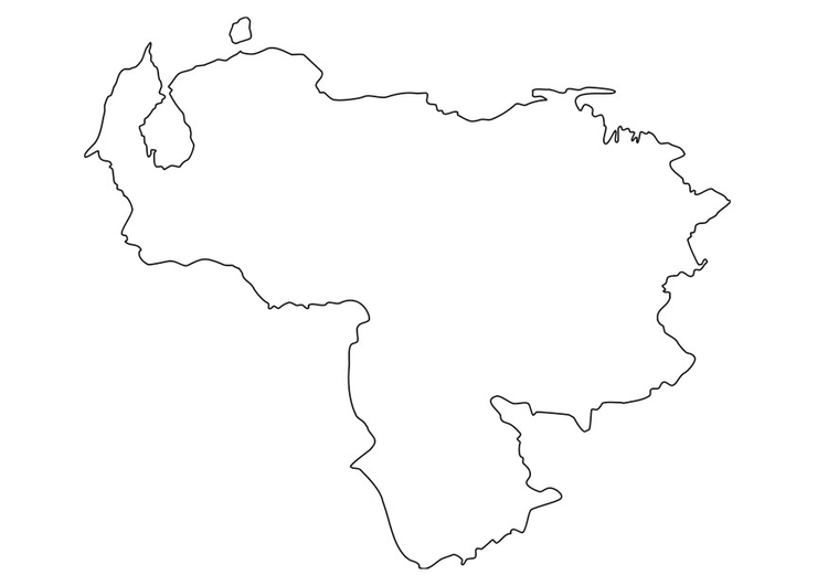 Página para colorir mapa da Venezuela 