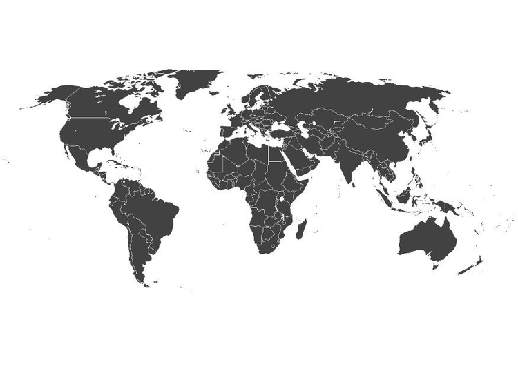 Página para colorir mapa mundi