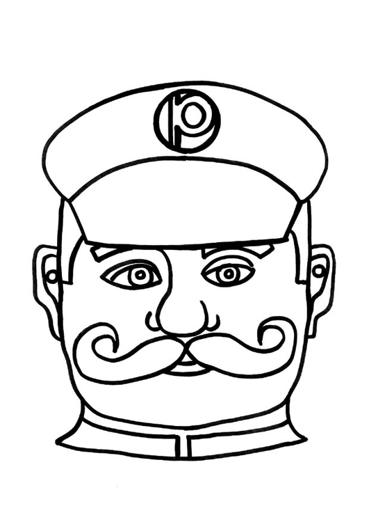 Página para colorir mÃ¡scara de policial 