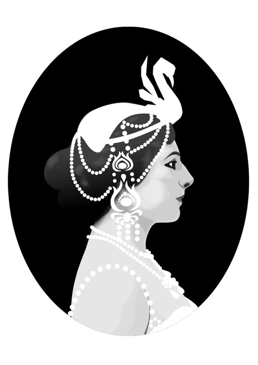 Página para colorir Mata Hari
