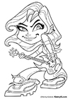 paginas-para-colorir menina com uma guitarra