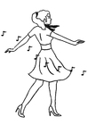 paginas-para-colorir menina dançando