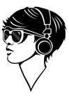 menina de fones de ouvidos