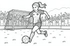 menina joga futebol