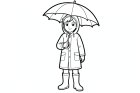 menino com capa de chuva