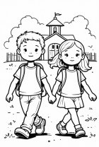 Menino e menina na escola