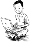 P�ginas para colorir menino no laptop