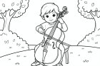 menino toca violoncelo