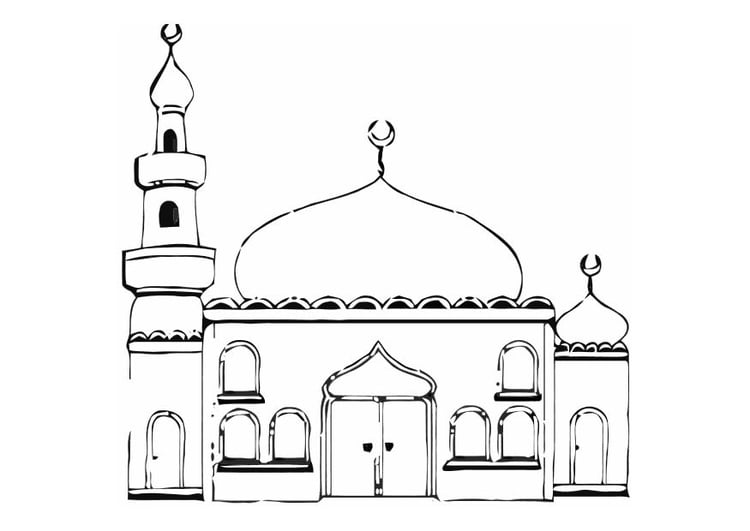 Página para colorir mesquita 