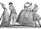 P�ginas para colorir moda francesa século XVIII