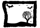 P�ginas para colorir moldura de halloween 