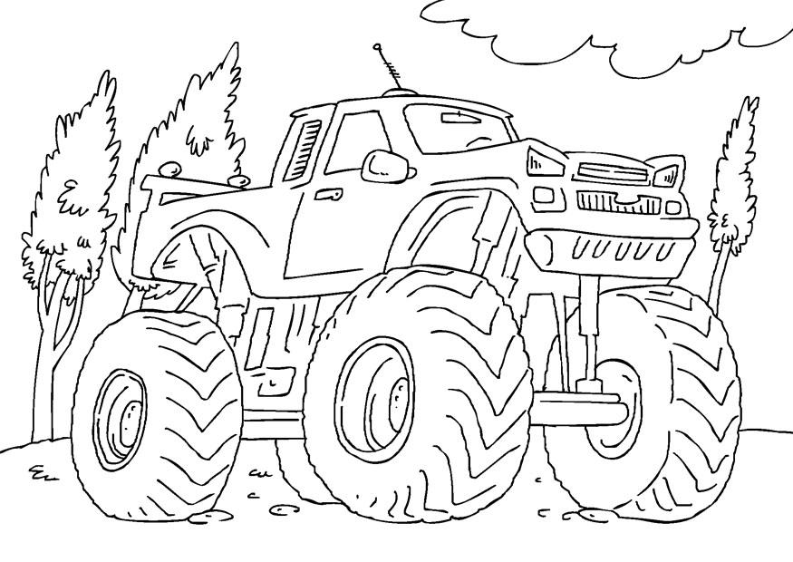Página para colorir monster truck