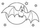 Página para colorir morcego de Halloween 