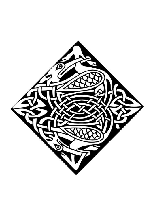 Página para colorir motivo celta