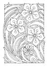 Página para colorir motivo floral