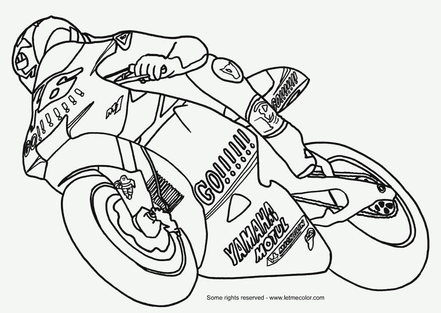 Desenhos de Moto para Colorir e Imprimir