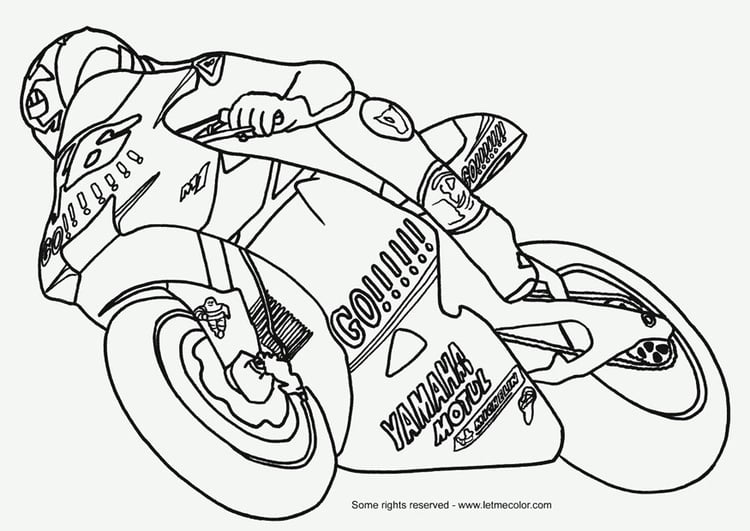 Desenhos para colorir de desenho de uma moto esportiva para colorir online  