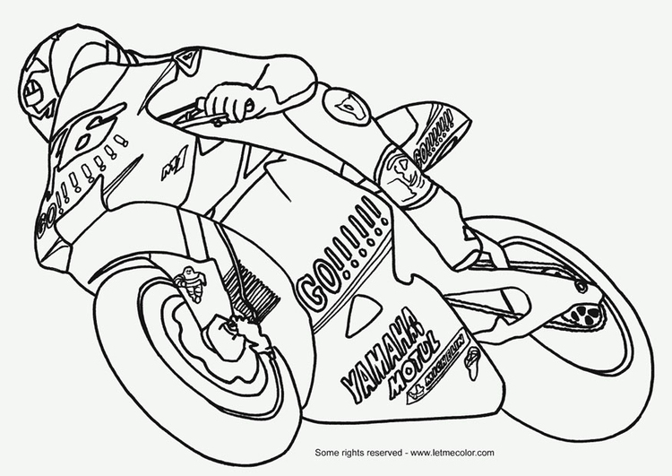Página para colorir moto
