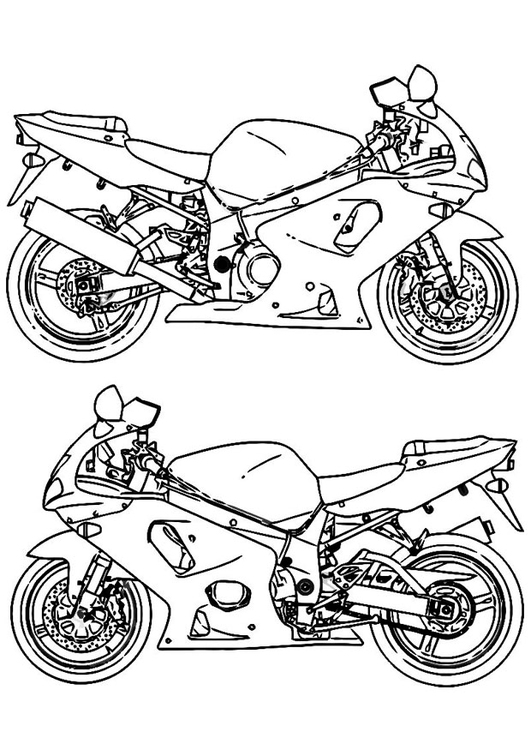 Página para colorir motocicleta 