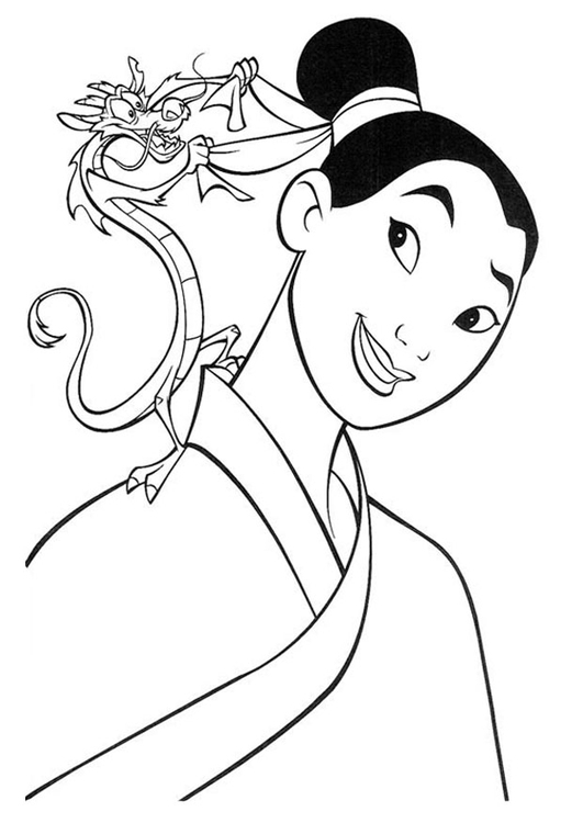 Página para colorir Mulan