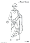 P�ginas para colorir mulher romana
