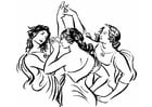 P�ginas para colorir mulheres dançando 