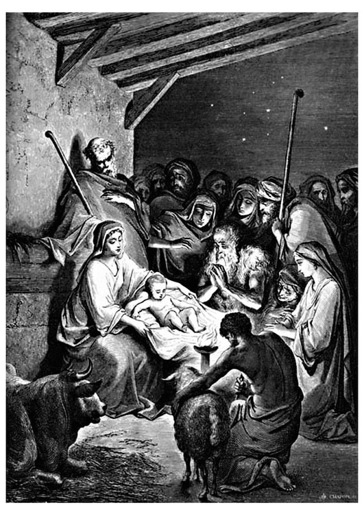 Página para colorir nascimento de Jesus