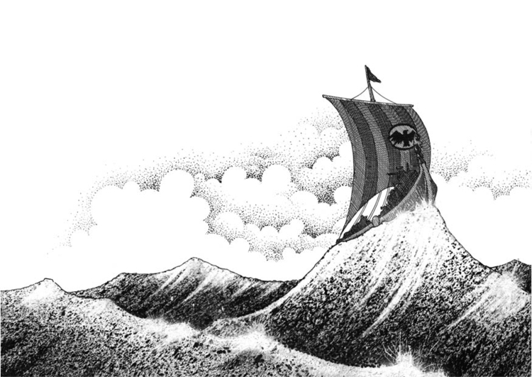 Página para colorir navio viking 