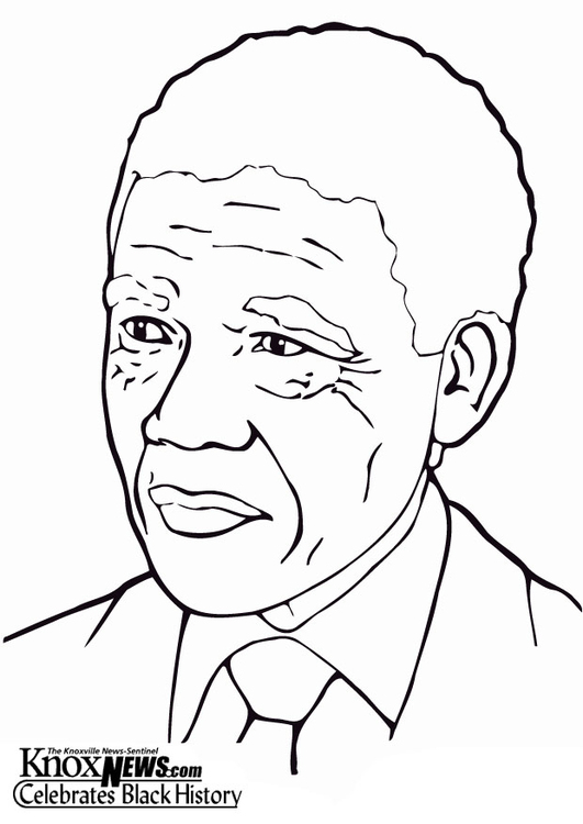 Página para colorir Nelson Mandela