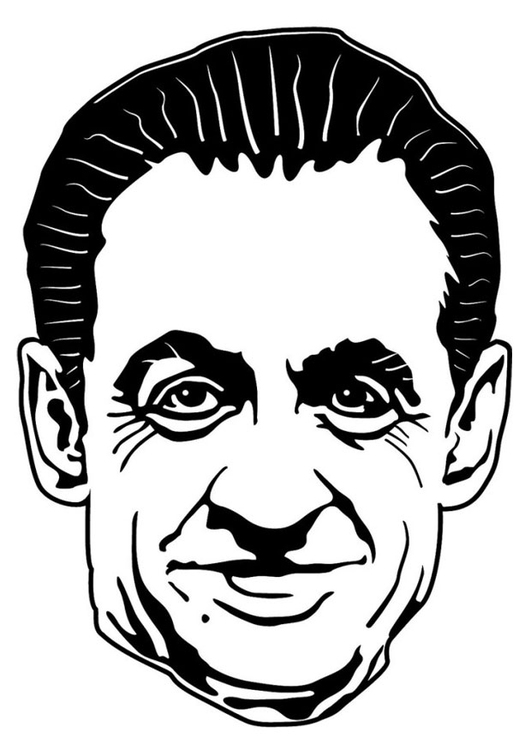 Página para colorir Nicolas Sarkozy