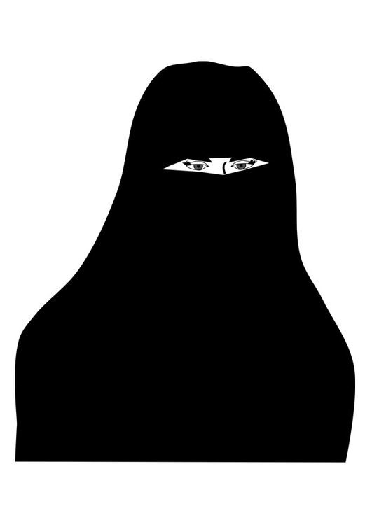 Página para colorir niqab 