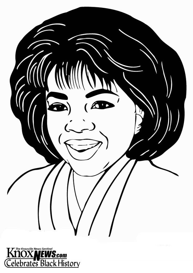 Página para colorir Oprah Winfrey