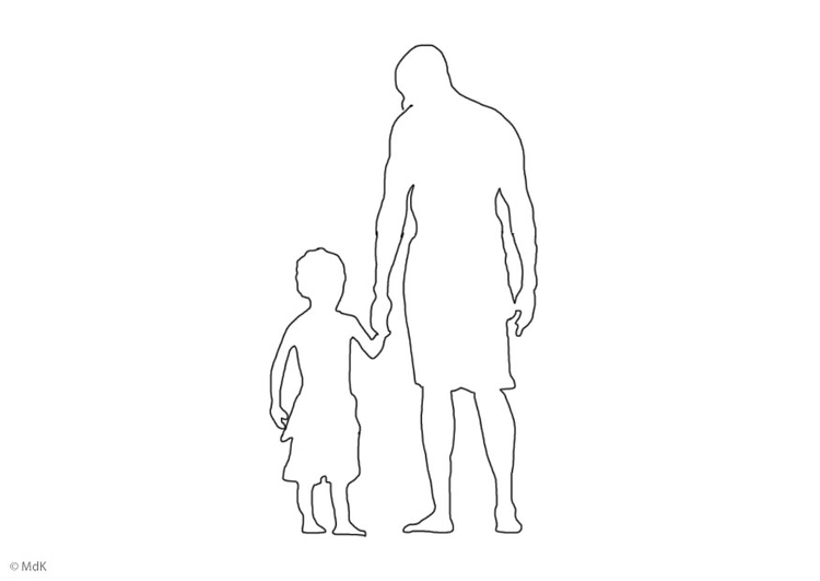 Página para colorir pai e filho 