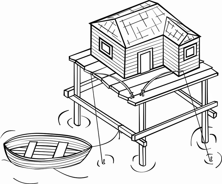 Desenho Para Colorir palafita - Imagens Grátis Para Imprimir - img 16117