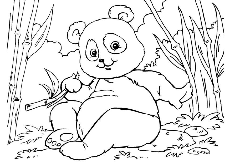 Página para colorir panda