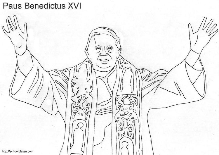 Página para colorir Papa Bento XVI