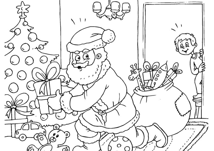 Página para colorir Papai Noel