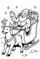 Papai Noel no trenó de Natal