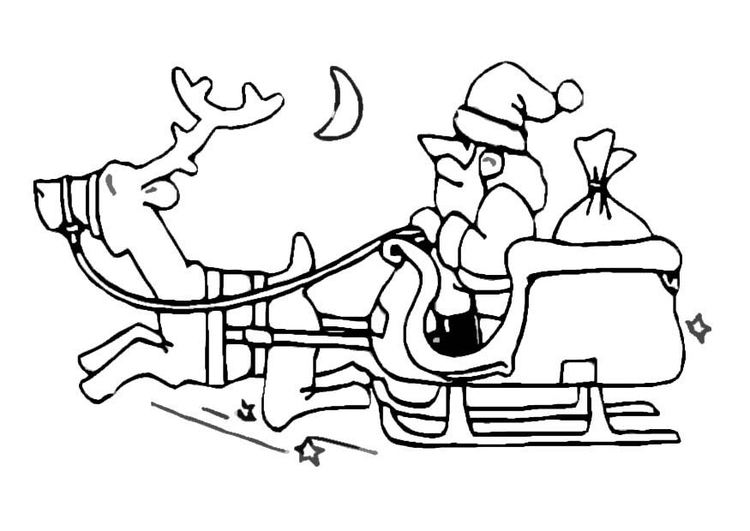 Página para colorir Papai Noel no trenÃ³ 